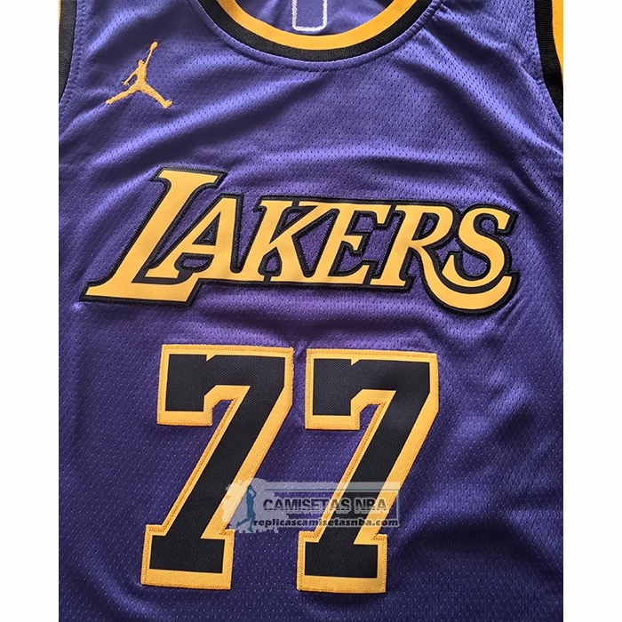 Camiseta Los Angeles Lakers Luka Doncic NO 77 Statement 2024-25 Violeta